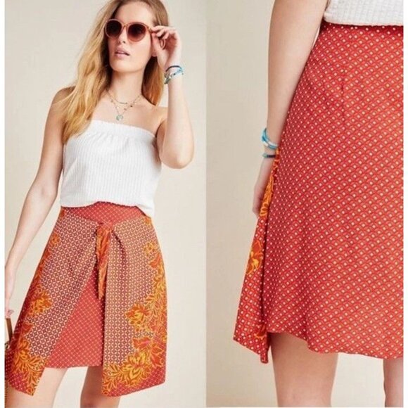Anthropologie Maeve Printed Jamila Mini Skirt size 4 floral flowers Woman’s - Picture 7 of 7